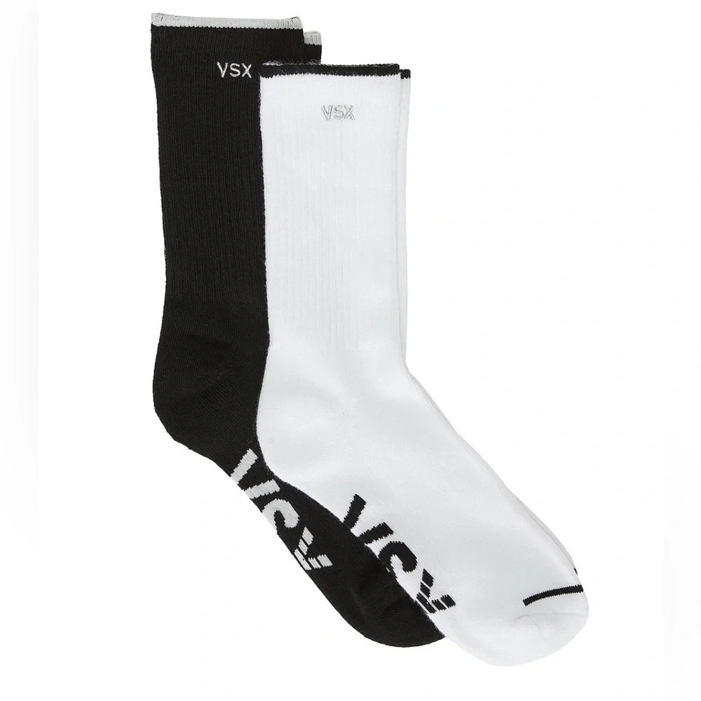 VSX Black and White 2 Pack Crew Socks- NWT